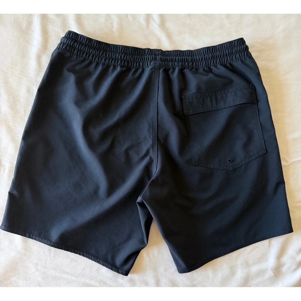Volcom Mens Board Shorts Black Elastic Waist Swim Trunks Size L